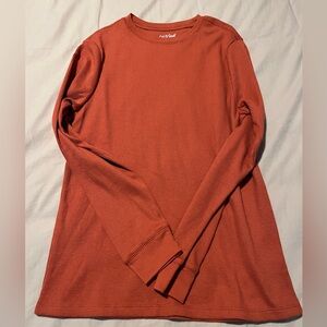 Cat & Jack burnt orange waffle long sleeve- YL
